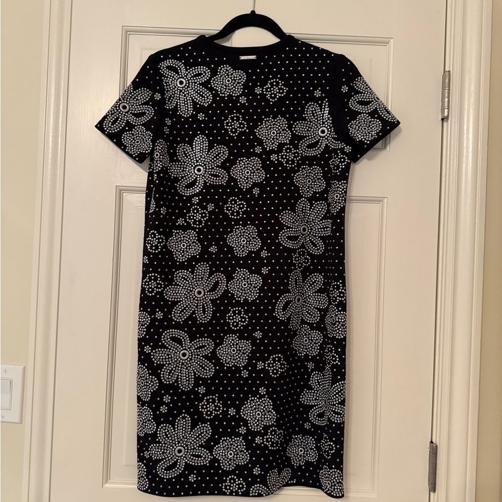 Michael Kors Black and Silver Floral Mini Dress